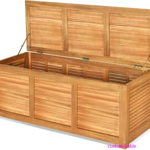46 Gallon Acacia Wood Deck Box